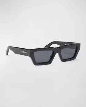 Мужские прямоугольные солнцезащитные очки из ацетата Manchester Off-White, цвет Black Dark Grey