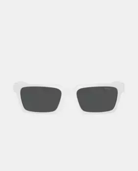 Мужские прямоугольные солнцезащитные очки из литого пластика Versace, белый