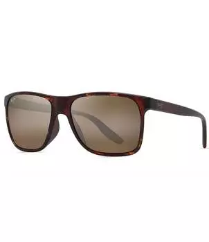 Мужские прямоугольные солнцезащитные очки Maui Jim Pailolo PolarizedPlus2 58,5 мм черепахового цвета, коричневый