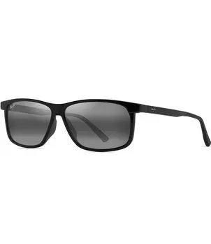 Мужские прямоугольные солнцезащитные очки Maui Jim Pulama PolarizedPlus2 59 мм, черный