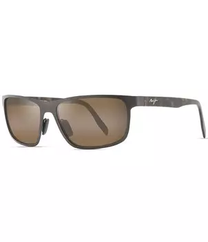 Мужские прямоугольные солнцезащитные очки Maui Jim Anemone PolarizedPlus2 60 мм, коричневый