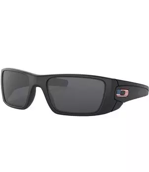 Мужские прямоугольные солнцезащитные очки Oakley OO9096 Fuel Cell 60 мм с деталями флага США, серый