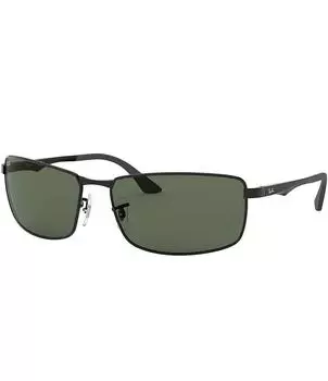 Мужские прямоугольные солнцезащитные очки Ray-Ban 0RB3498 61 мм, черный