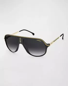 Мужские прямоугольные солнцезащитные очки Safari 65/N с логотипом C Carrera, цвет Black
