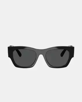 Мужские прямоугольные солнцезащитные очки серого цвета Versace, чёрный