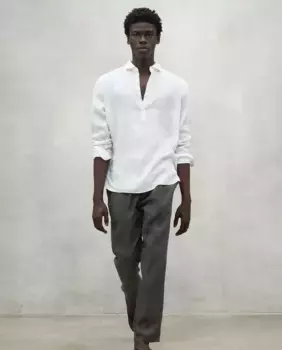 Мужские прямые брюки с кулиской на талии и застежкой-молнией Ecoalf, цвет Caqui