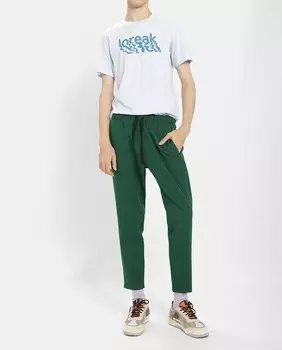 Мужские прямые брюки с прорезиненной талией Loreak Mendian, зеленый