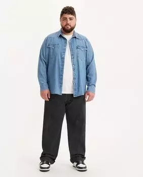 Мужские прямые черные джинсы 501 Levi's Original, большие размеры Levi's, черный