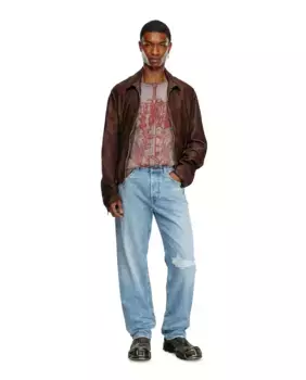 Мужские прямые джинсы DIESEL с ширинкой на пуговицах, синий