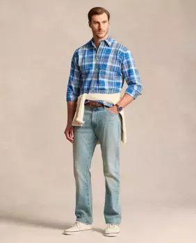 Мужские прямые джинсы Hampton больших размеров Polo Ralph Lauren, синий