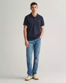 Мужские прямые джинсы из хлопка обычного кроя Gant, синий