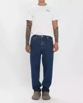 Мужские прямые джинсы на пуговицах и молнии Loreak Mendian, синий