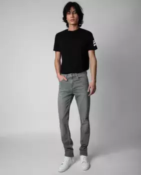 Мужские прямые джинсы Steeve из серого денима Zadig & Voltaire, серый