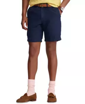 Мужские прямые льняные хлопковые шорты-чинос 8.5" Polo Ralph Lauren, синий