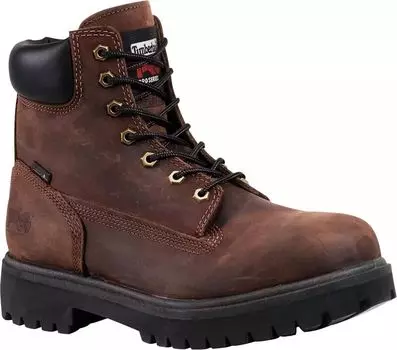 Мужские рабочие ботинки Timberland PRO с прямым креплением, 6 дюймов, 200 г, водонепроницаемые со стальным носком, коричневый