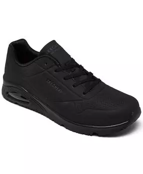 Мужские рабочие кроссовки свободного кроя Uno SR — повседневные рабочие кроссовки Sutal от Finish Line Skechers, черный