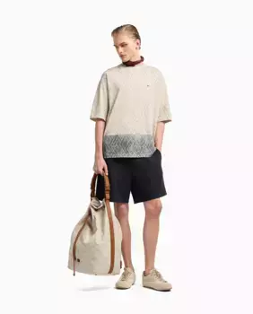 Мужские регулируемые бермуды из жаккардового трикотажа Emporio Armani, темно-синий