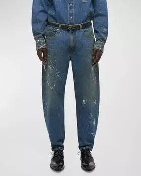 Мужские регулируемые джинсы с брызгами краски Helmut Lang, цвет Mid Indigo Painter