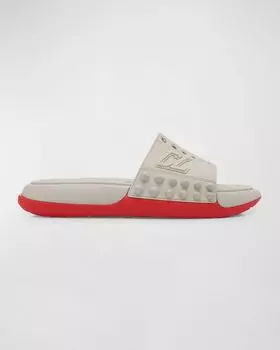Мужские резиновые шлепанцы Take It Easy Christian Louboutin, цвет Goose