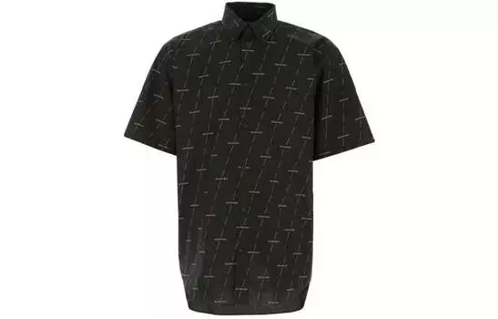 Рубашка мужская Balenciaga с мини логотипом, черный