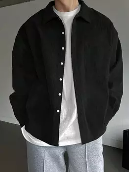 Мужские рубашки, однотонные, повседневные Dazy, черный