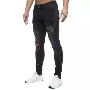 Мужские рваные джинсы скинни Eto, черный