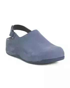 Мужские сабо из нубука с ремешком на спине Fitflop, цвет Midnight Navy