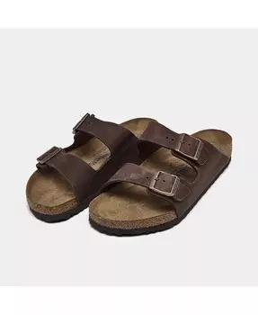Мужские сандалии Arizona Essentials из промасленной кожи с двумя ремешками от Finish Line Birkenstock, коричневый