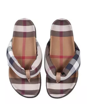 Мужские сандалии Burberry Duncannon в бежевую клетку, хаки