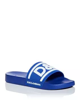 Мужские сандалии для бассейна Saint Barth Logo Slip On Dolce & Gabbana, синий