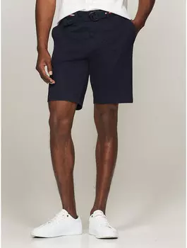 Мужские саржевые шорты Tommy Hilfiger Club длиной 9 дюймов с поясом, темно-синий