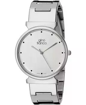 Мужские серебряные минималистичные круглые часы с браслетом из нержавеющей стали Gino Franco, серебро