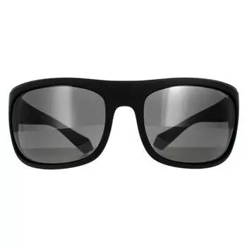 Мужские серо-серые поляризационные солнцезащитные очки Wrap Polaroid, черный