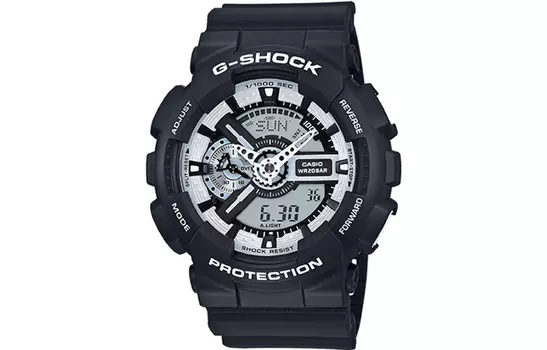 Мужские серые часы GA-110BW-1A CASIO