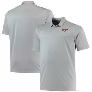 Мужские серые кеды Virginia Tech Hokies Big & Tall Performance Polo Nike