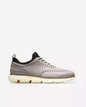 Мужские серые кожаные туфли на шнуровке Cole Haan, серый