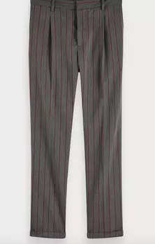 Мужские серые/красные брюки чиносы Blake-Chic, окрашенные в пряжу Scotch & Soda