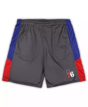 Мужские серые шорты Philadelphia 76ers Big and Tall Fanatics, серый
