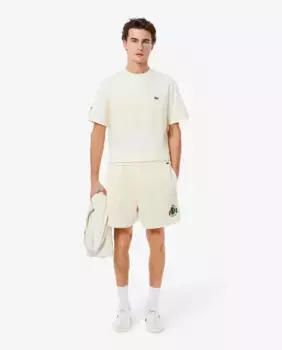 Мужские сетчатые шорты с графическим рисунком Lacoste, белый