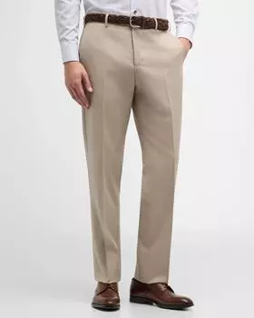 Мужские шерстяные брюки Devon Super 120s Zanella, цвет Dark Beige