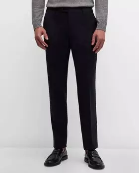 Мужские шерстяные брюки на плоской подошве Corneliani, цвет Dk Blu Sld