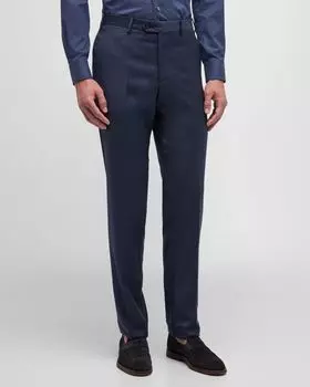 Мужские шерстяные брюки на плоской подошве Giorgio Armani, цвет Dark Blue