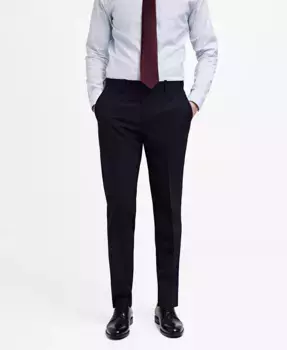 Мужские шерстяные брюки Slim-Fit для костюма MANGO, синий