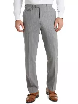 Мужские шерстяные классические брюки в тонкую полоску Tayion By Montee Holland, серый