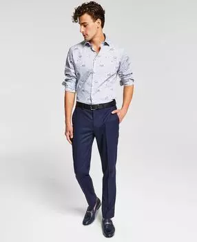 Мужские шерстяные костюмные брюки узкого кроя Bar III