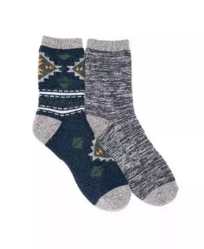 Мужские шерстяные носки 6 дюймов (упаковка из 2 пар) MUK LUKS, мультиколор