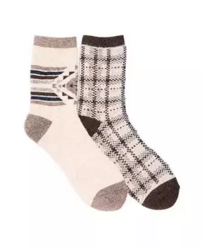 Мужские шерстяные носки диаметром 6 дюймов (2 пары в упаковке) MUK LUKS, коричневый