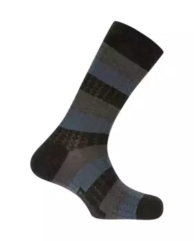 Мужские шерстяные носки с полосками и зигзагами серого цвета Punto Blanco, серый