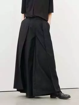 Мужские широкие брюки Hypemode с пуговицами спереди и боковыми карманами Manfinity, черный