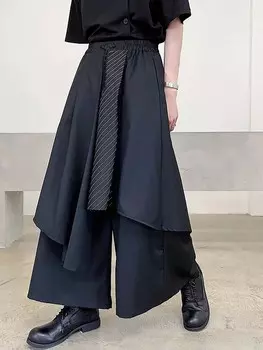 Мужские широкие брюки Hypemode, свободные, на шнурке, неровные края Manfinity, черный